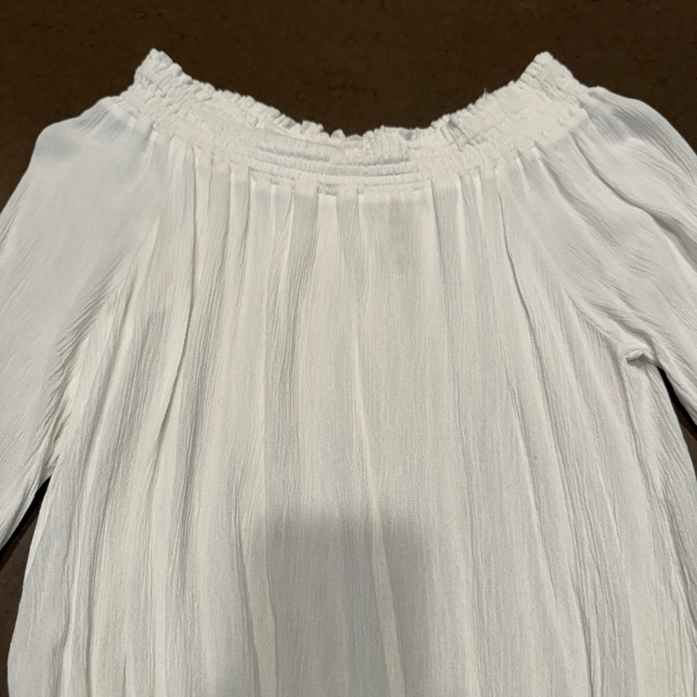 Raisins Womens West Coast Off-The-Shoulder Romper Cover-Up White Size S - Picture 5 of 11